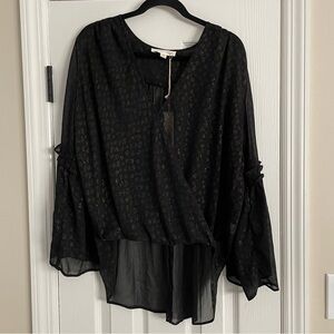 Lovestitch, Black Sheer Blouse, Size M